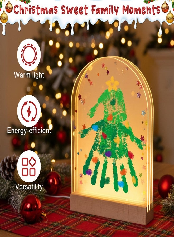 BrightRow Christmas Handprint Kit with Light DIY Family Handprint Kit Handmade Keepsake for Merry Christmas Frames Gifts Xmas Party Decorations Family Gifts Home Table Decor - Image 4